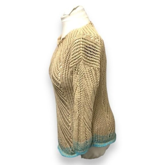 Coldwater Creek Vintage Crochet Tunic Cover-up, Beige, size XL - Picture 2 of 7